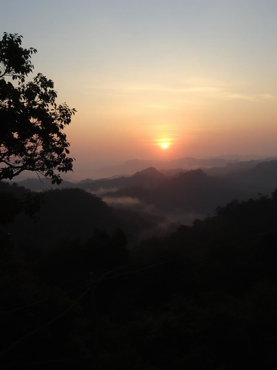 Western Ghats hills at sunrise