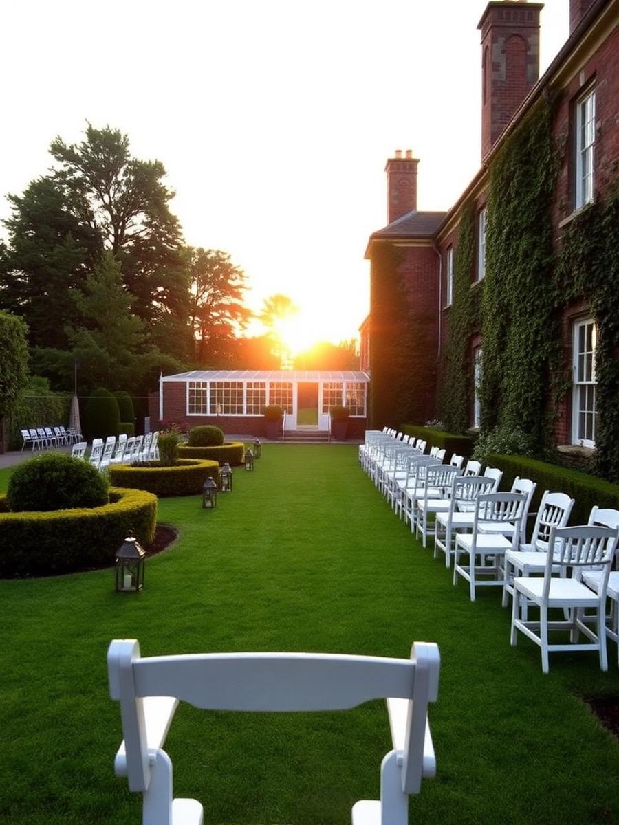 Garden lawn set for a celebration